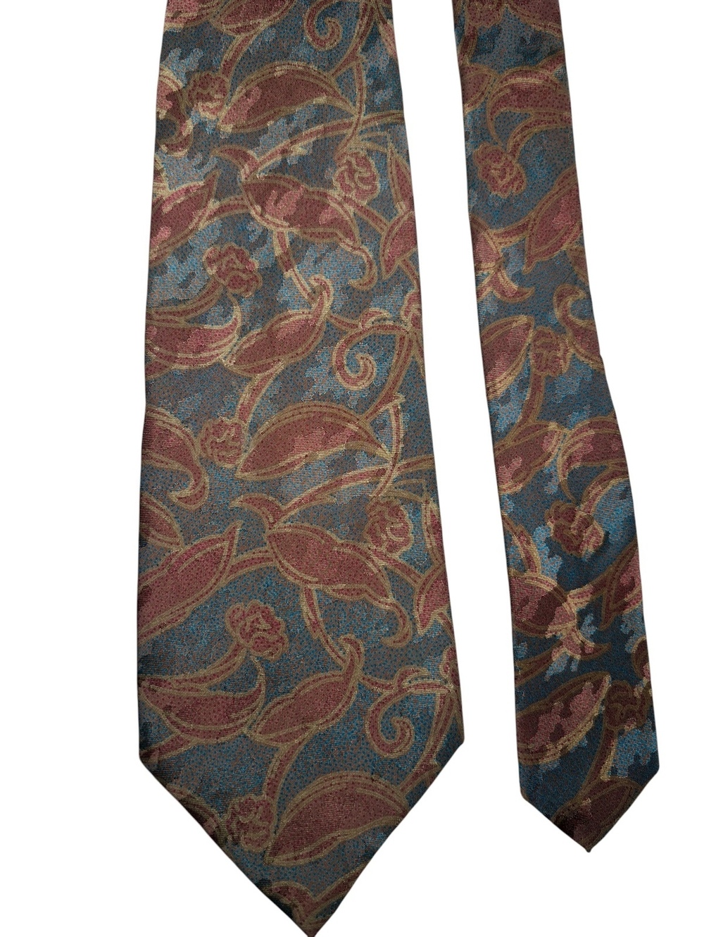 Yves Saint Laurent YSL Silk Blue Red Floral Made in Italy Men's Designer Tie